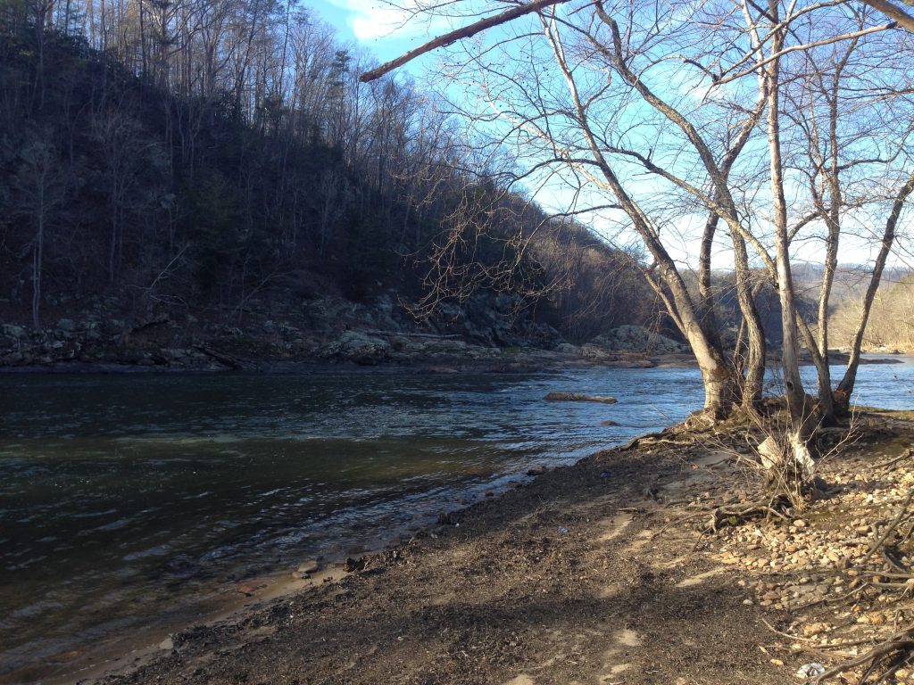 The river at the private French Broad River Park.